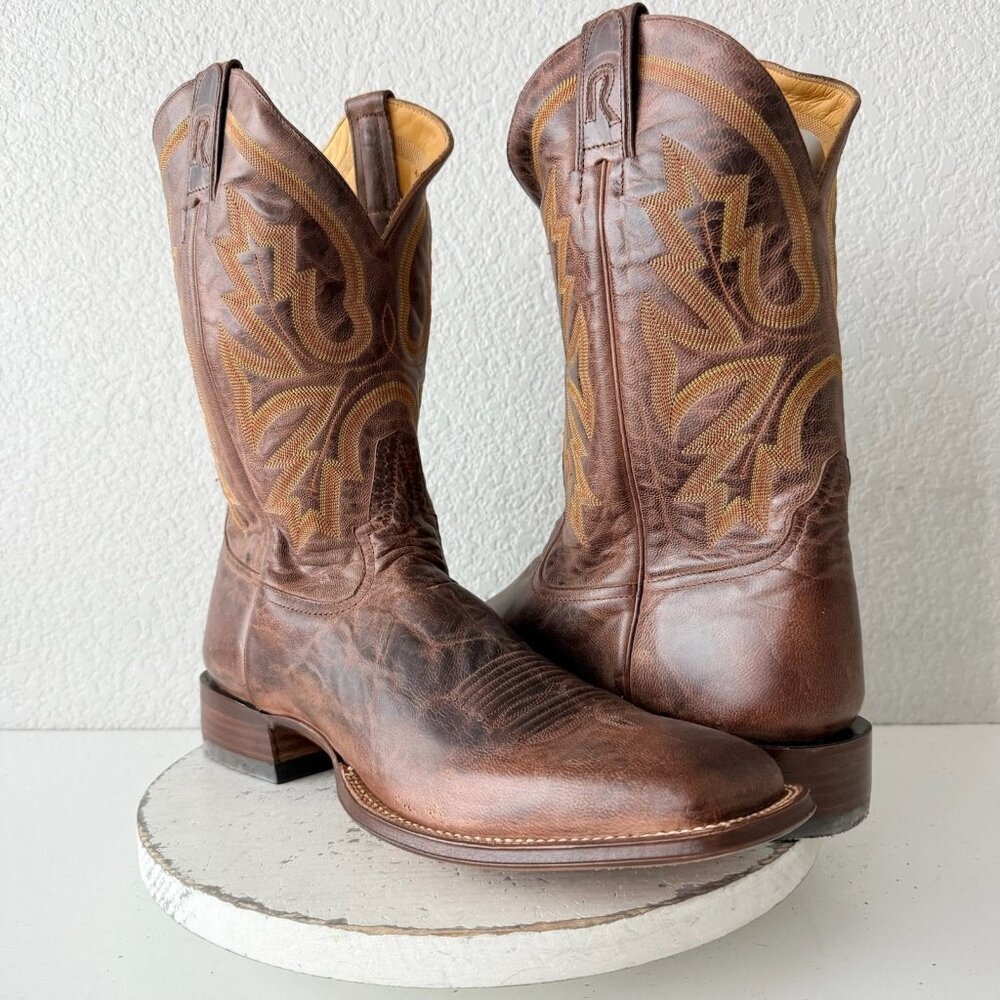 Rod Patrick Mens Cowboy Boots 15.5AAAA Perro Loco Brown Square Toe Western